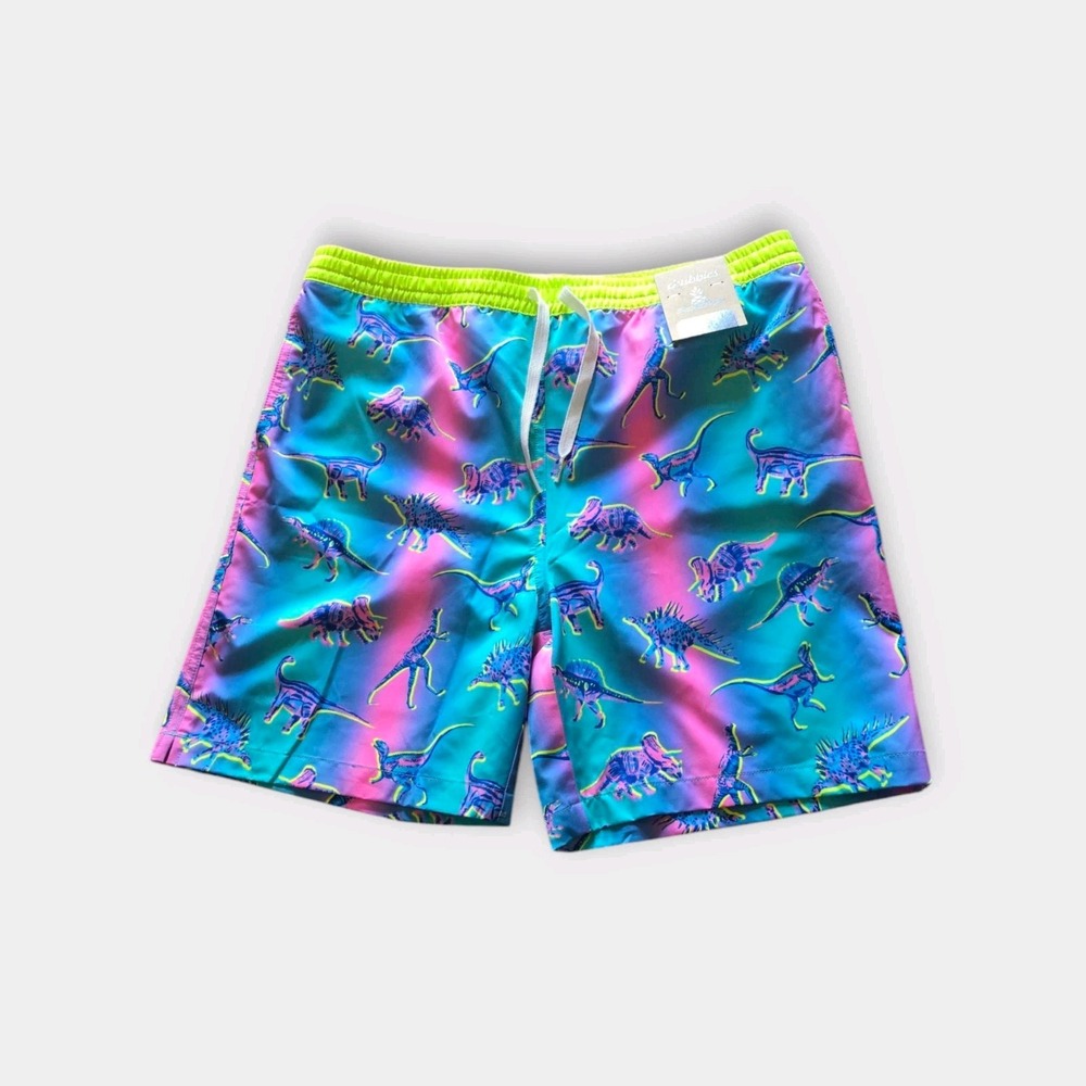 Chubbies swim trunks Dino Delights, size Youth XL 18/20 Mesh Liner Multi Color